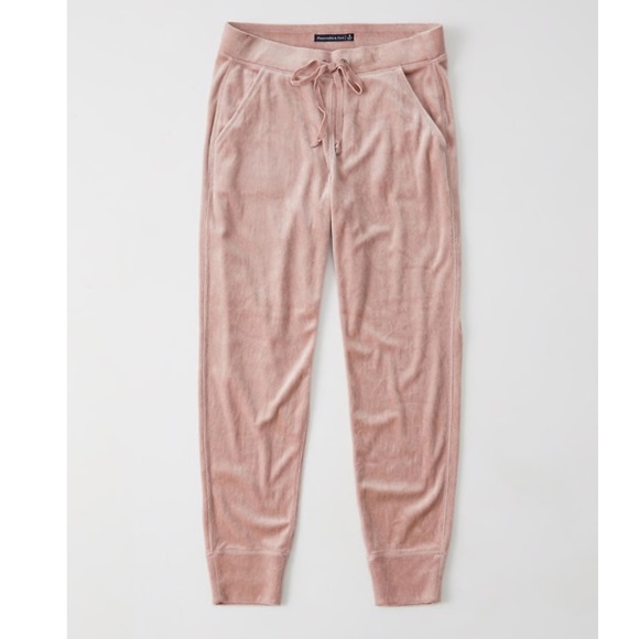 Abercrombie & Fitch Pants - Abercrombie and Fitch Pink Blush Velvet Joggers S